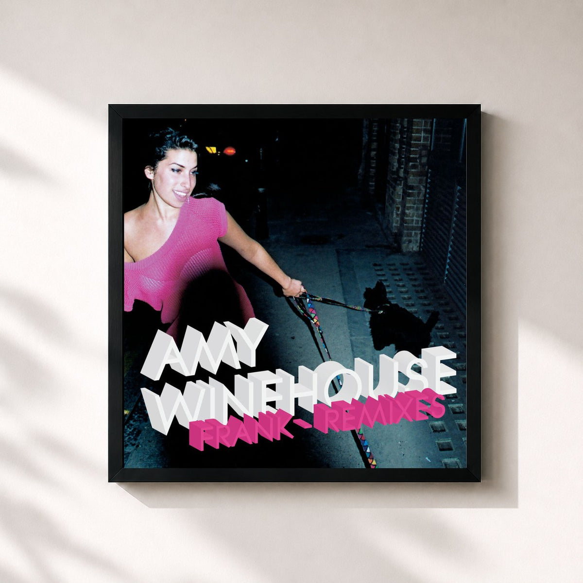 #noir Tableau carré de l'album Frank - Remixes de Amy Winehouse, cadre noir 32x32 cm