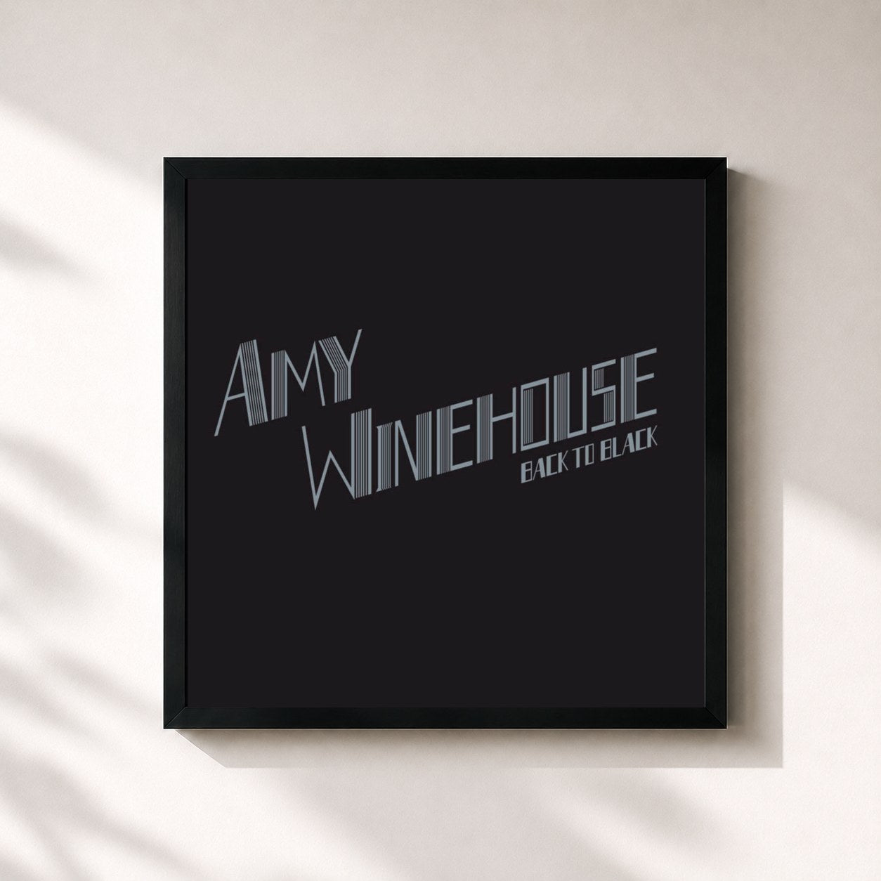 #noir Tableau carré de l'album Back To Black (Deluxe Edition) de Amy Winehouse, cadre noir 32x32 cm