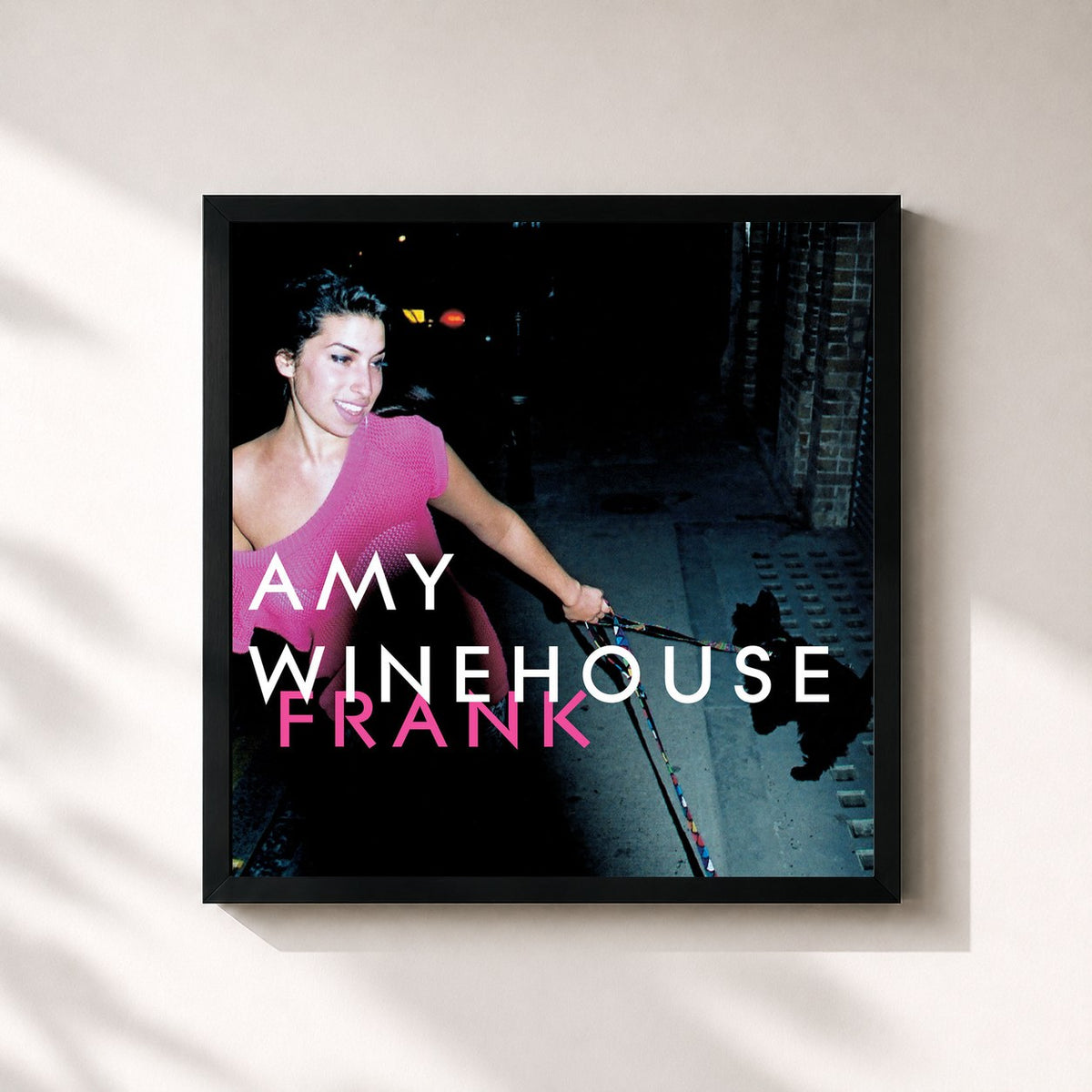#noir Tableau carré de l'album Frank de Amy Winehouse, cadre noir 32x32 cm
