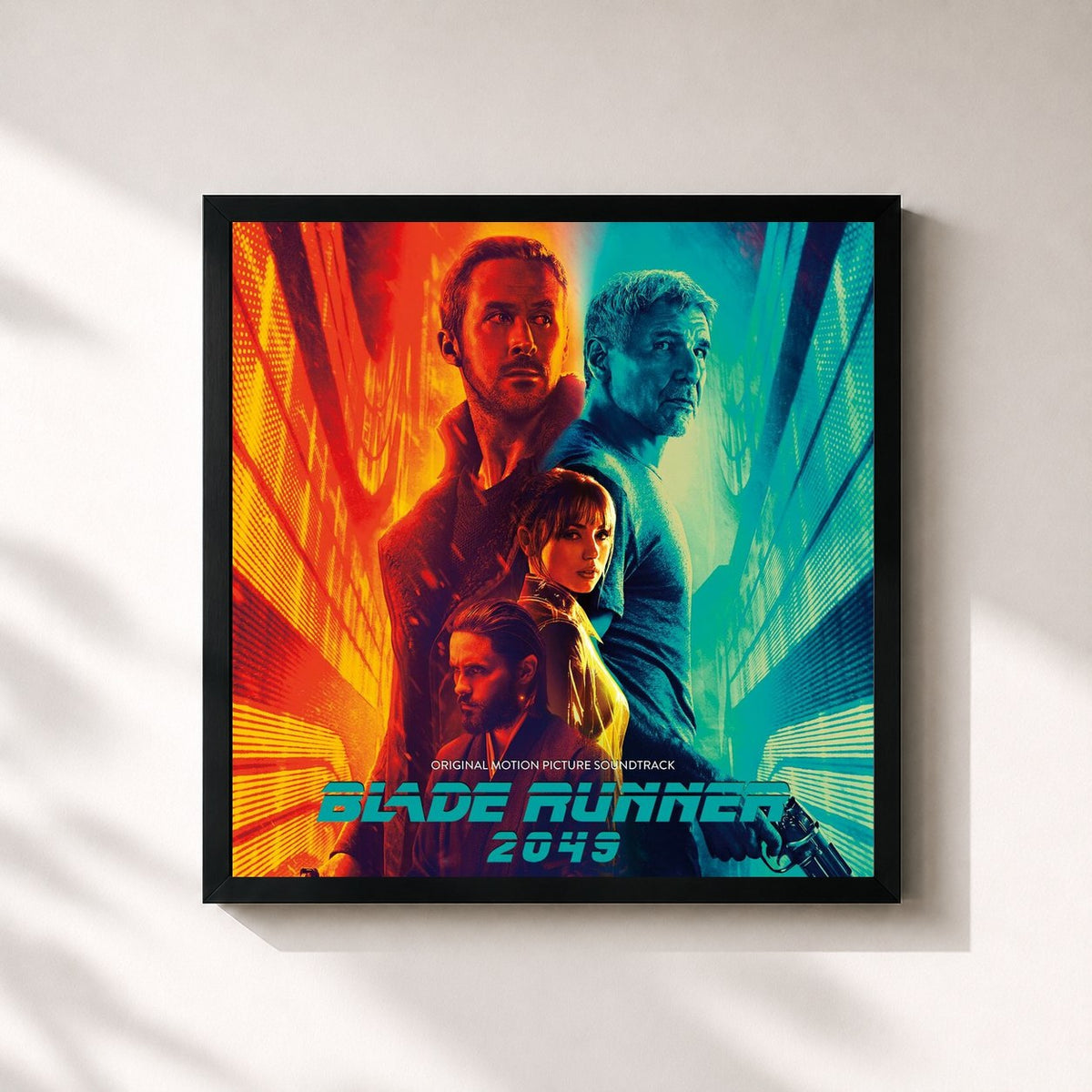 #noir Tableau carré de l'album Blade Runner 2049 (Original Motion Picture Soundtrack) de Hans Zimmer, cadre noir 32x32 cm