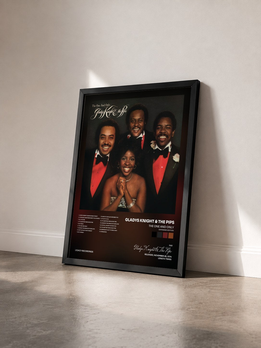 #noir Tableau de l'album The One And Only (Expanded Edition) de Gladys Knight & The Pips vu de trois quarts, cadre noir