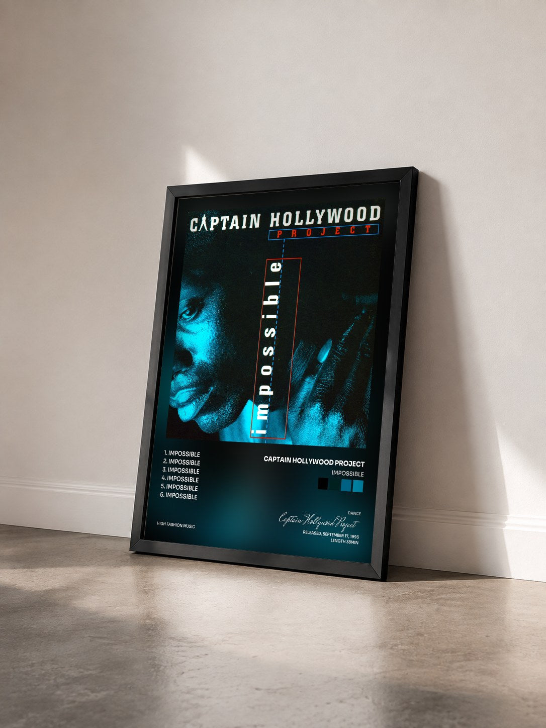 #noir Tableau de l'album Impossible de Captain Hollywood Project vu de trois quarts, cadre noir