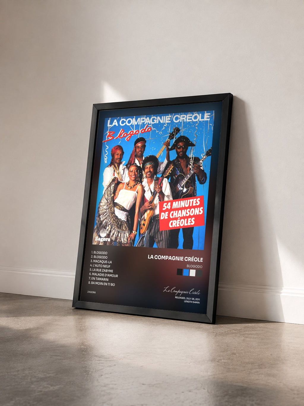 #noir Tableau de l'album Blogodo de La Compagnie Créole vu de trois quarts, cadre noir