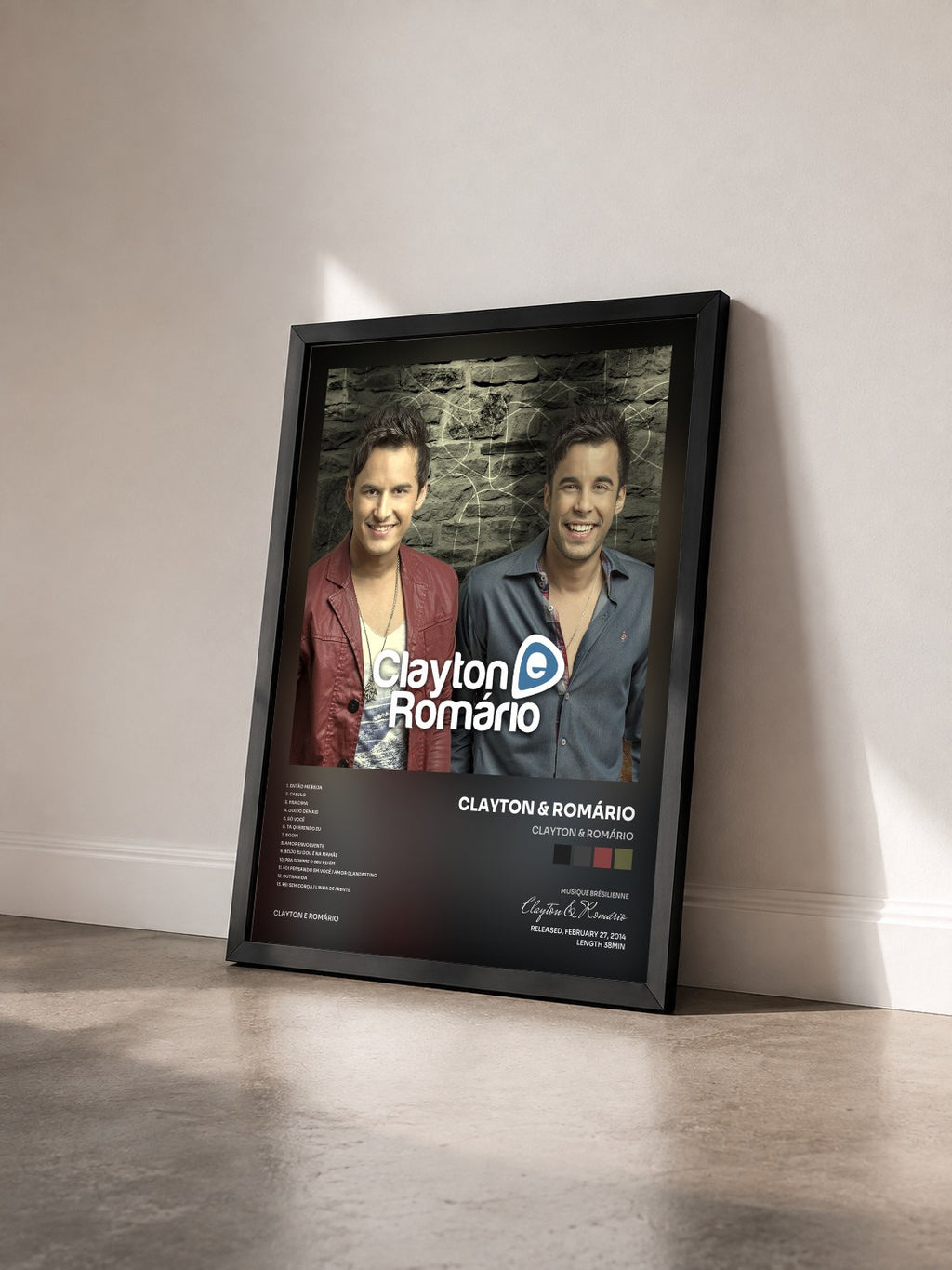 #noir Tableau de l'album Clayton & Romário de Clayton & Romário vu de trois quarts, cadre noir