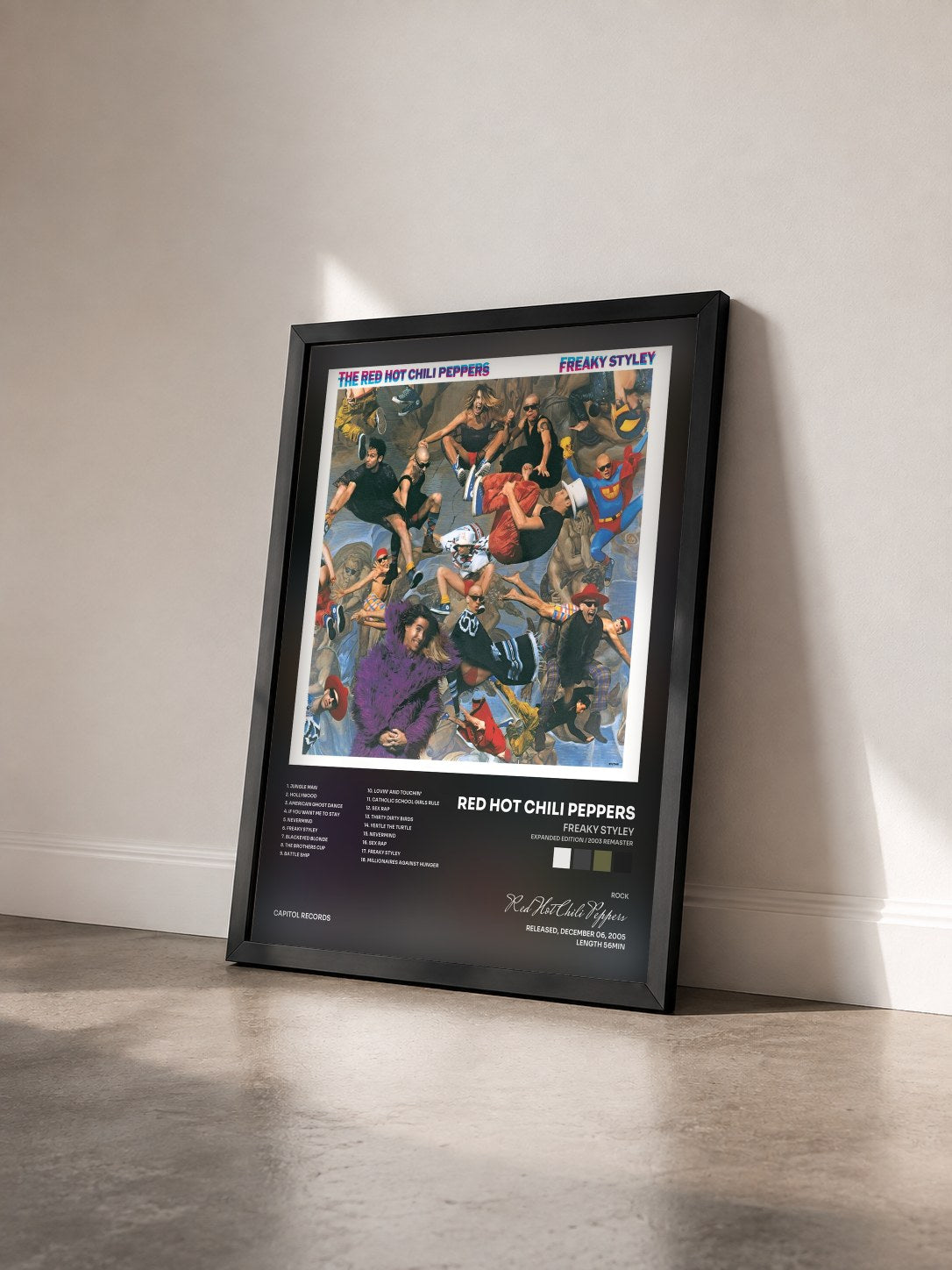 #noir Tableau de l'album Freaky Styley (Expanded Edition / 2003 Remaster) de Red Hot Chili Peppers vu de trois quarts, cadre noir