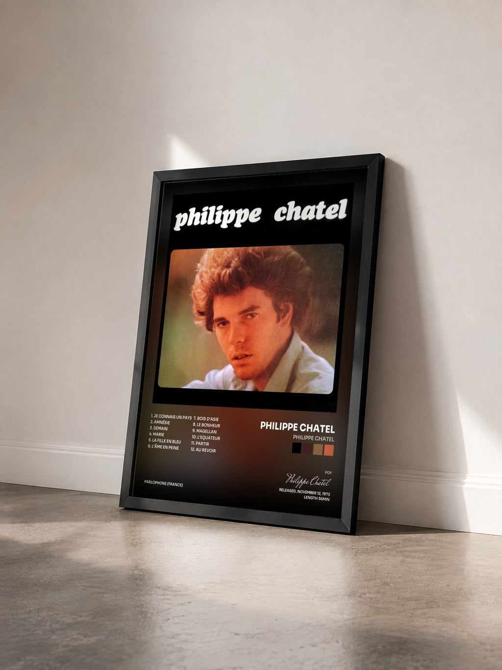 #noir Tableau de l'album Philippe Chatel de Philippe Chatel vu de trois quarts, cadre noir