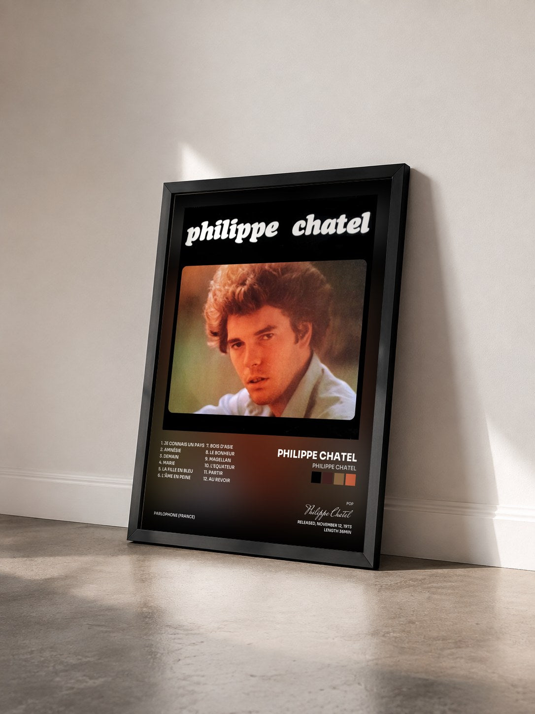 #noir Philippe Chatel de Philippe Chatel en lámina enmarcada vista de tres cuartos, marco negro