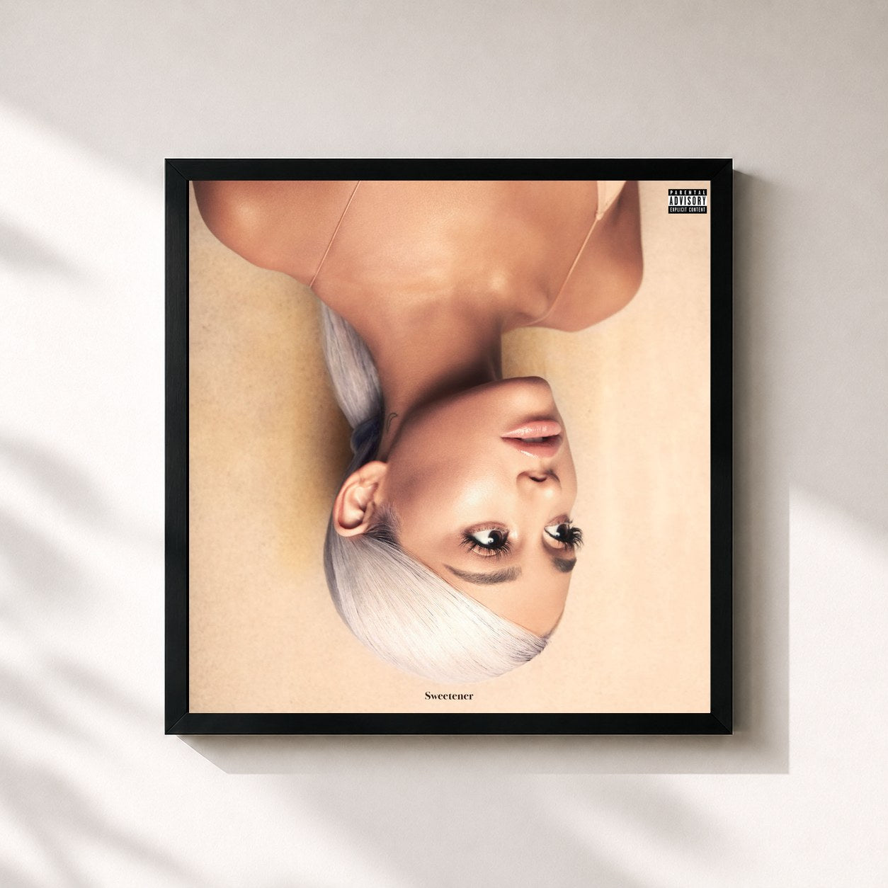 #noir Sweetener by Ariana Grande as a square framed art print, black 32x32 cm frame