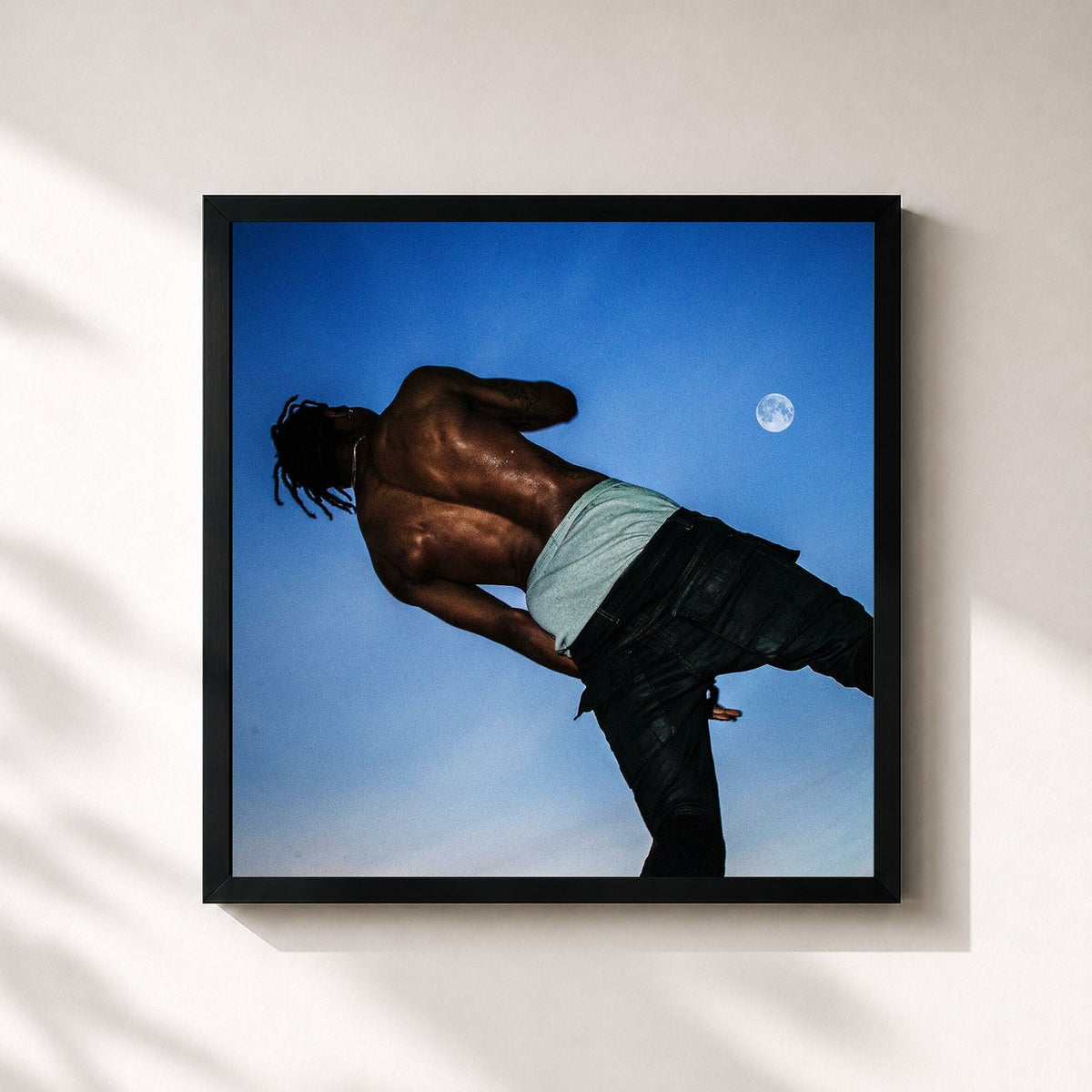 #noir Tableau carré de l'album DAYS BEFORE RODEO de Travis Scott, cadre noir 32x32 cm