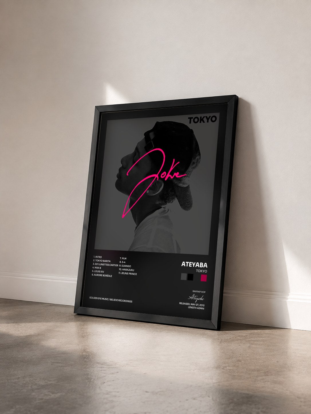#noir Tokyo by Ateyaba as a framed art print seen at an angle, black frame