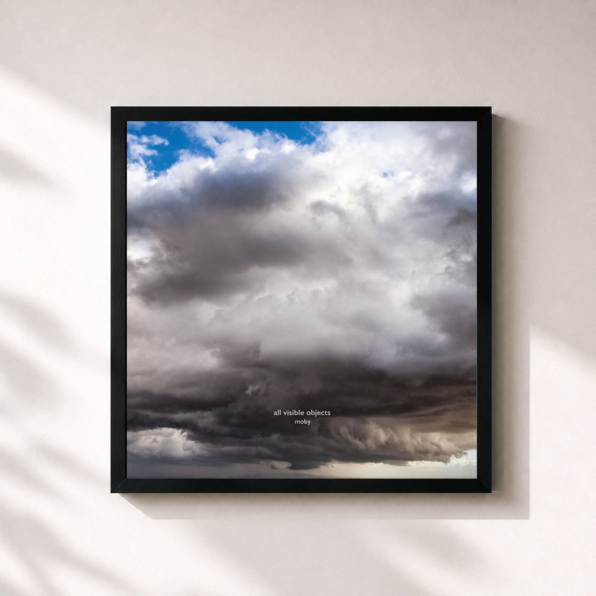 #noir Tableau carré de l'album All Visible Objects de Moby, cadre noir 32x32 cm