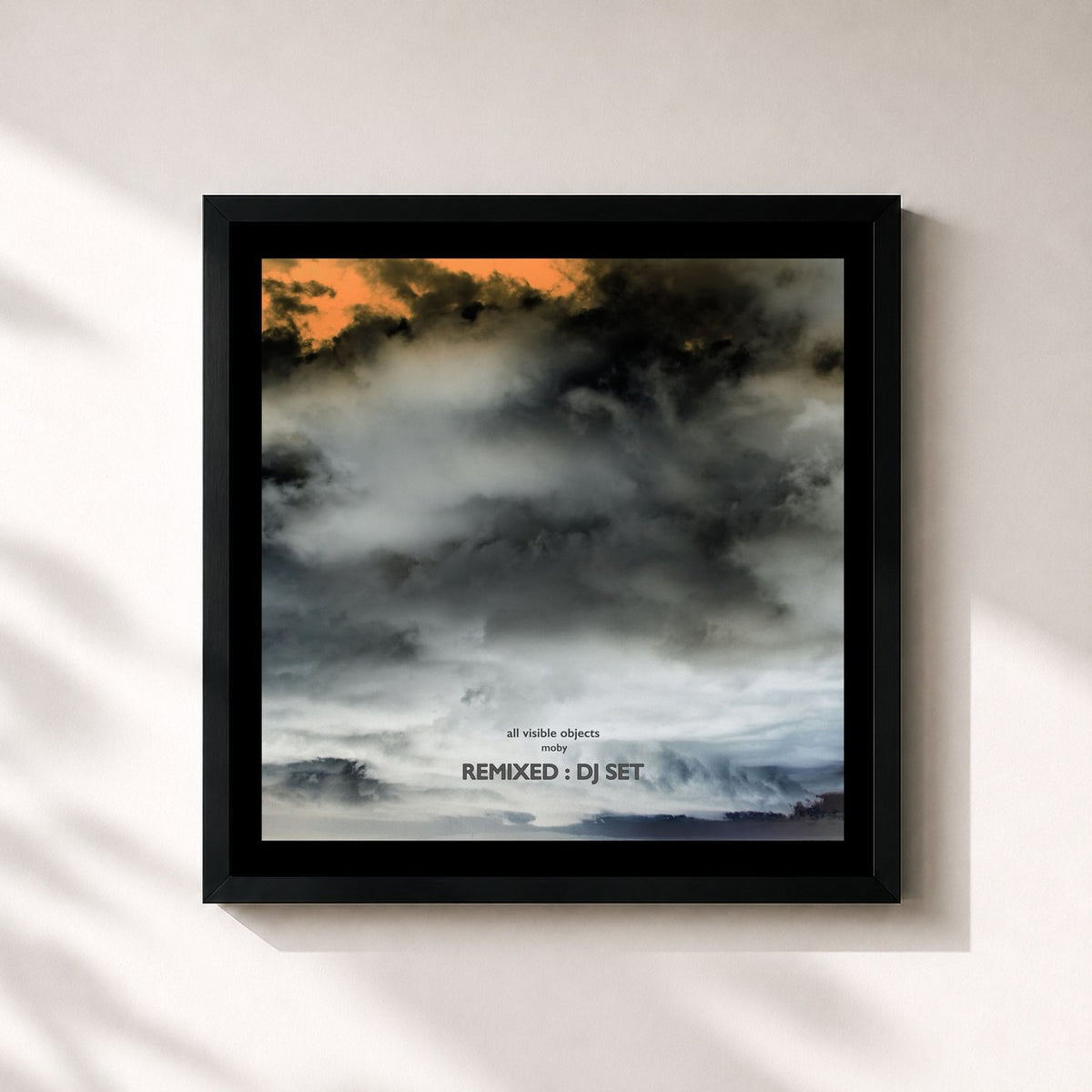 #noir Tableau carré de l'album All Visible Objects (Remixed : DJ Set) de Moby, cadre noir 32x32 cm