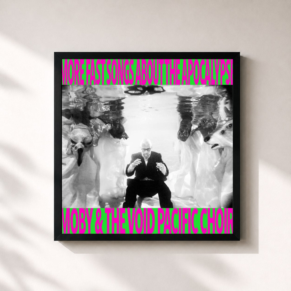 #noir Tableau carré de l'album More Fast Songs About the Apocalypse de Moby, cadre noir 32x32 cm