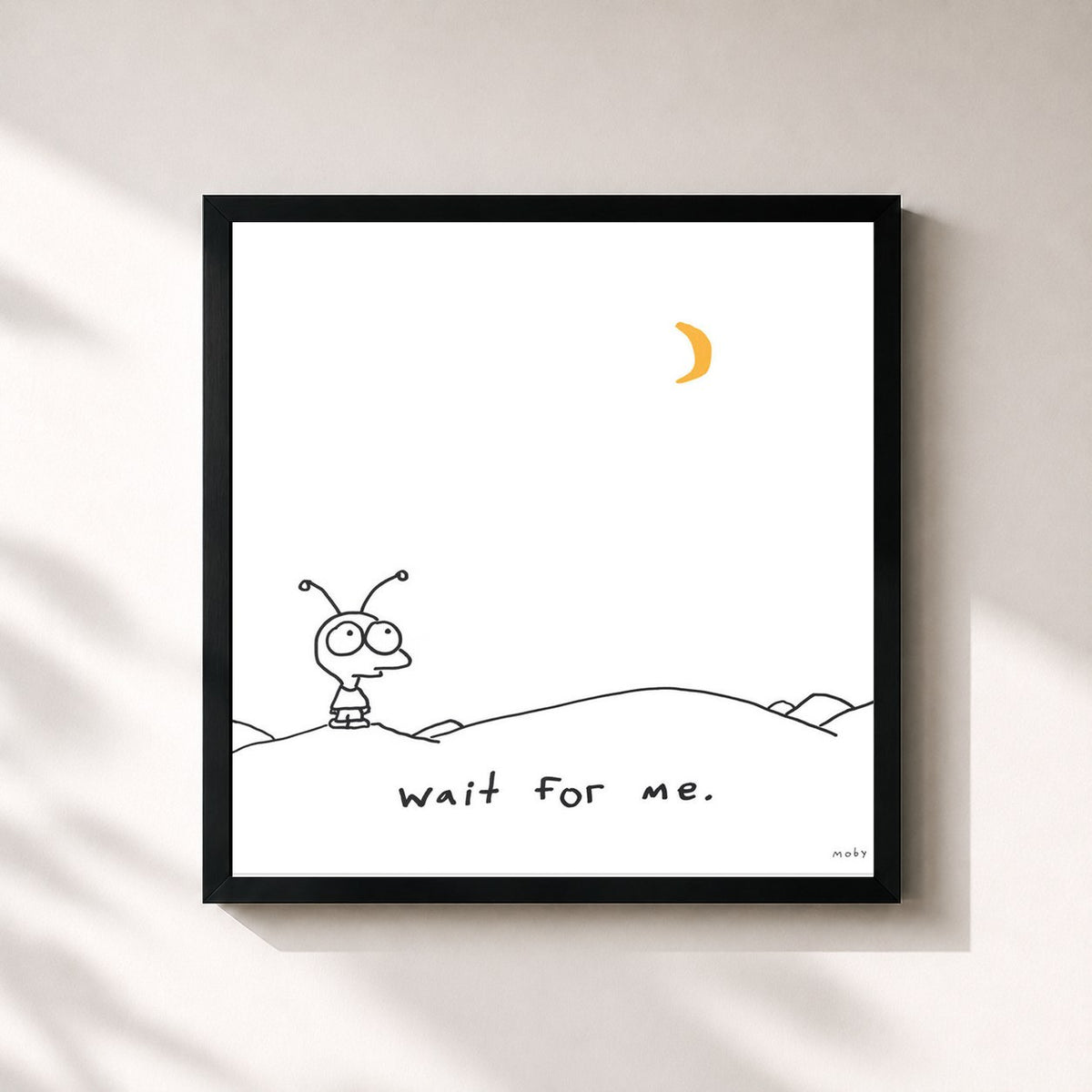 #noir Tableau carré de l'album Wait For Me de Moby, cadre noir 32x32 cm