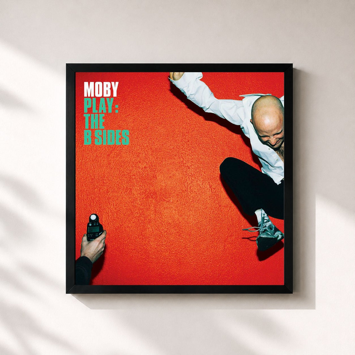 #noir Tableau carré de l'album Play (The B Sides) de Moby, cadre noir 32x32 cm