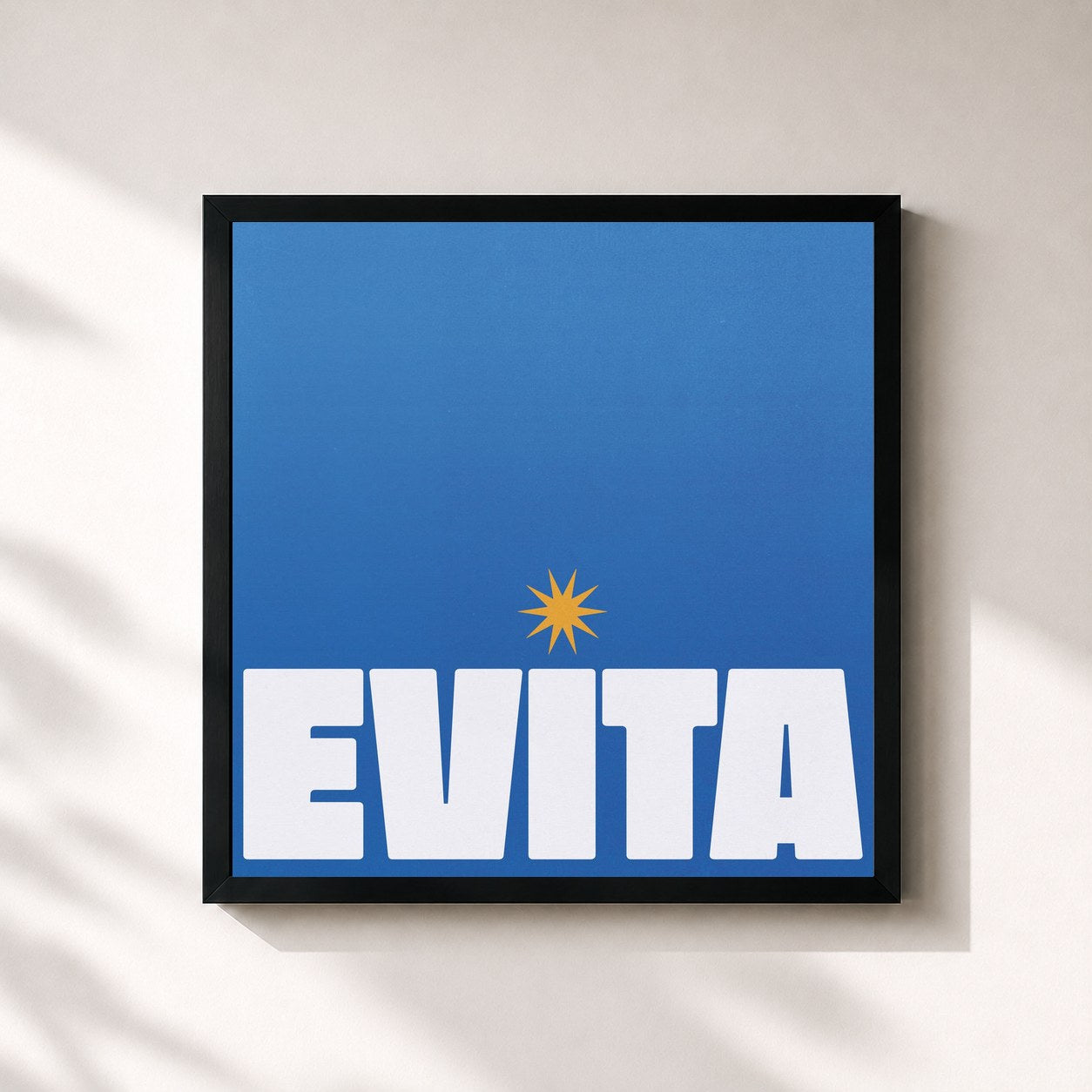 #noir Tableau carré de l'album EVITA de Andrew Lloyd Webber, cadre noir 32x32 cm