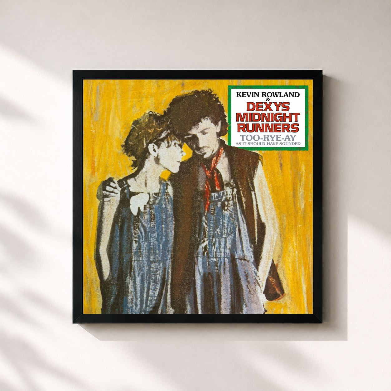 #noir Tableau carré de l'album Too-Rye-Ay (As It Should Have Sounded 2022) de Dexys Midnight Runners, cadre noir 32x32 cm