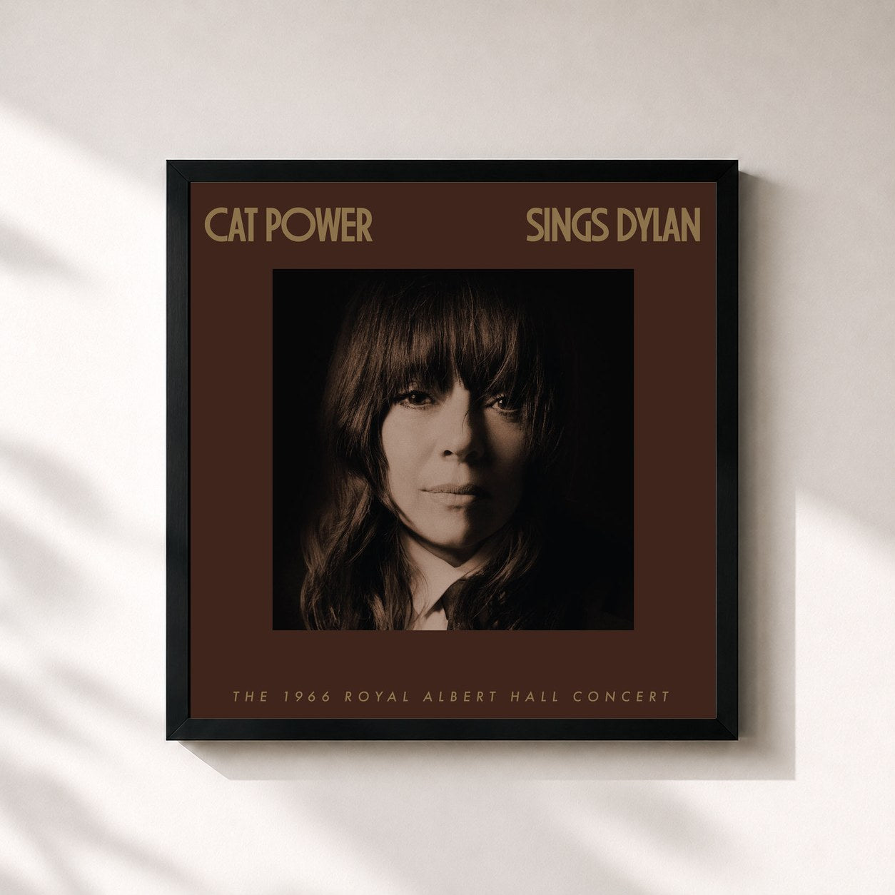 #noir Tableau carré de l'album Cat Power Sings Dylan: The 1966 Royal Albert Hall Concert de Cat Power, cadre noir 32x32 cm