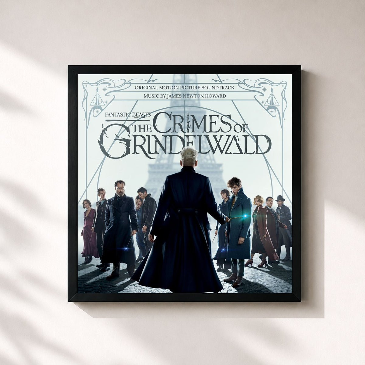 #noir Fantastic Beasts: The Crimes Of Grindelwald (Original Motion Picture Soundtrack) by James Newton Howard as a square framed art print, black 32x32 cm frame