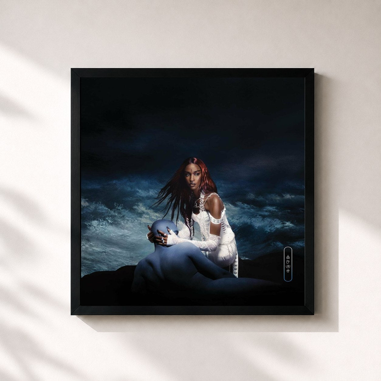 #noir Tableau carré de l'album IOTA de Lous and The Yakuza, cadre noir 32x32 cm