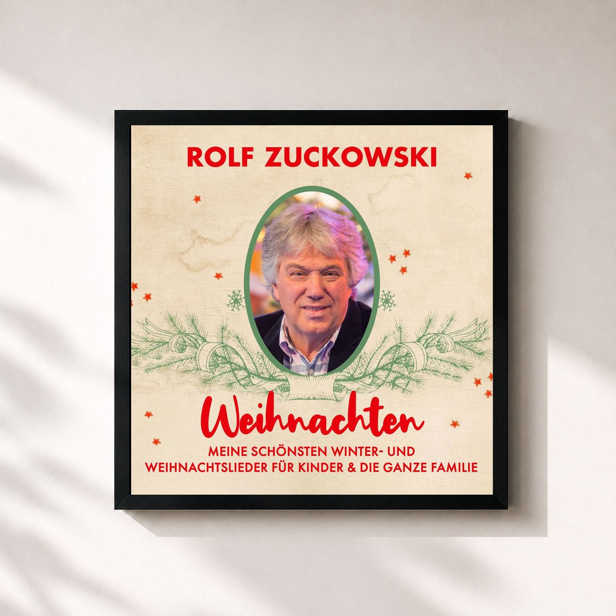 #noir Tableau carré de l'album Rolf Zuckowski Weihnachten – Meine schönsten Winter- und Weihnachtslieder für Kinder & die ganze Familie de Rolf Zuckowski, cadre noir 32x32 cm