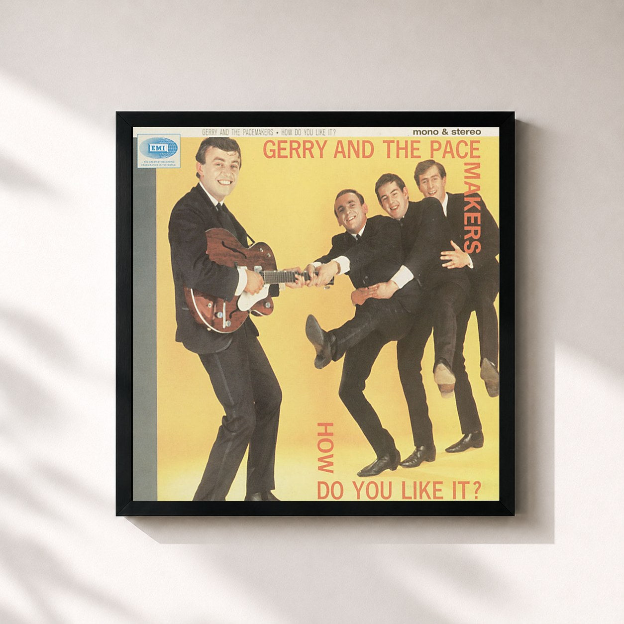 #noir Tableau carré de l'album How Do You Like It? (Mono And Stereo Version) de Gerry & The Pacemakers, cadre noir 32x32 cm