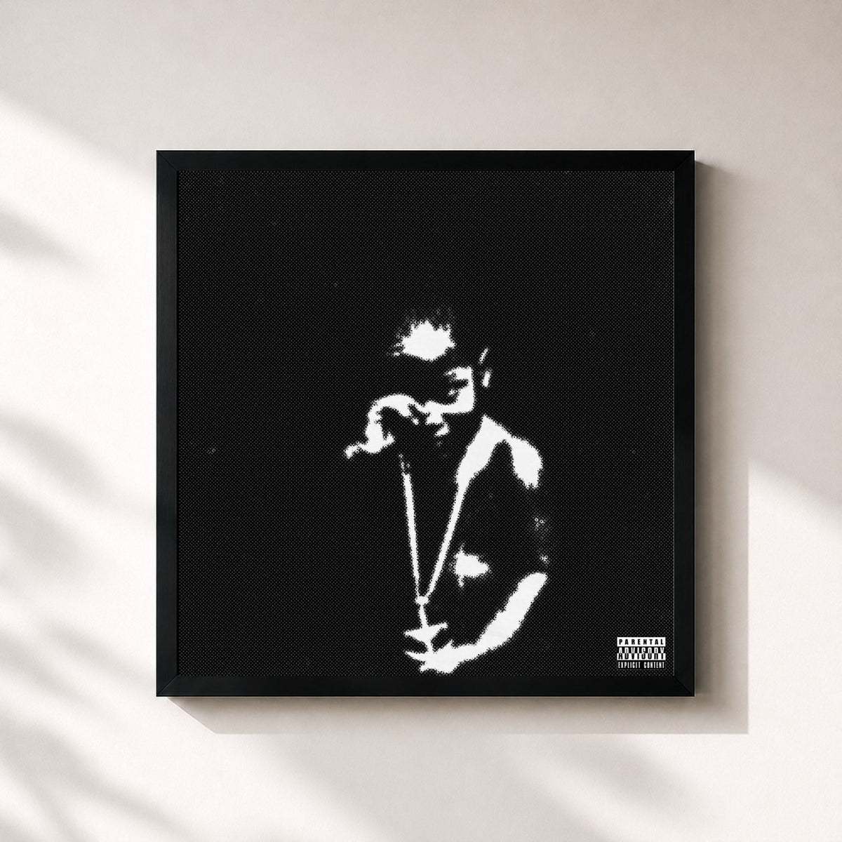 #noir Tableau carré de l'album Lil Boat 3.5 de Lil Yachty, cadre noir 32x32 cm