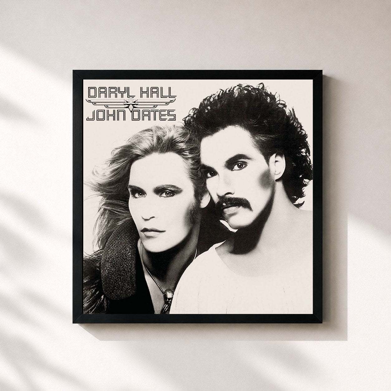 #noir Tableau carré de l'album Daryl Hall & John Oates (The Silver Album) de Daryl Hall & John Oates, cadre noir 32x32 cm