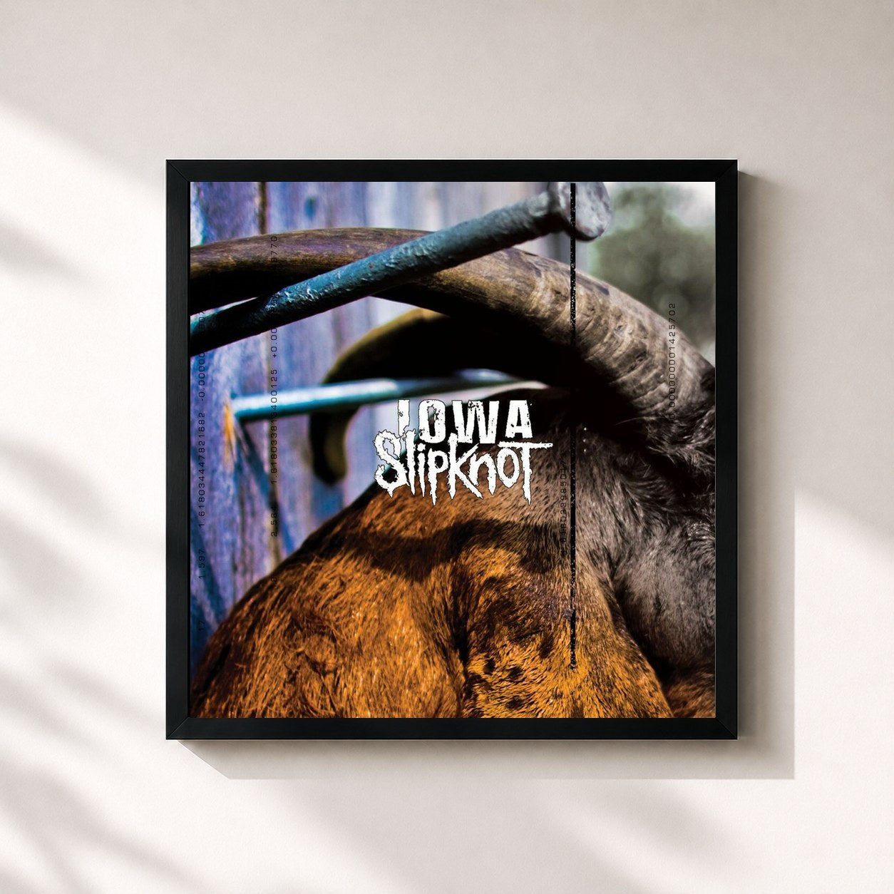 #noir Iowa (10th Anniversary Edition) by Slipknot as a square framed art print, black 32x32 cm frame