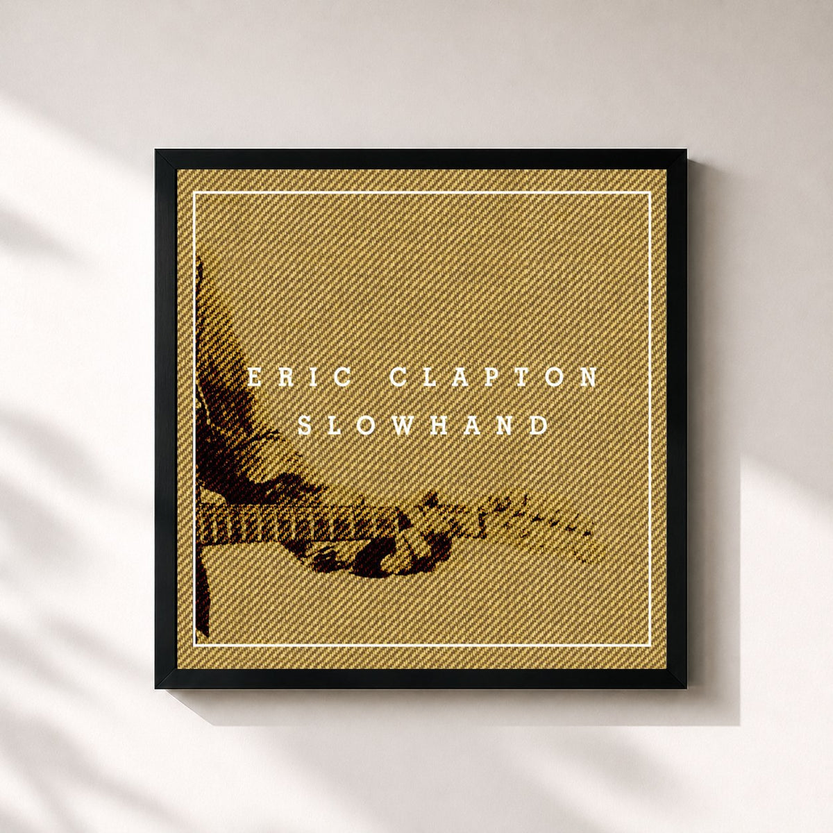 #noir Tableau carré de l'album Slowhand 35th Anniversary (Super Deluxe) de Eric Clapton, cadre noir 32x32 cm