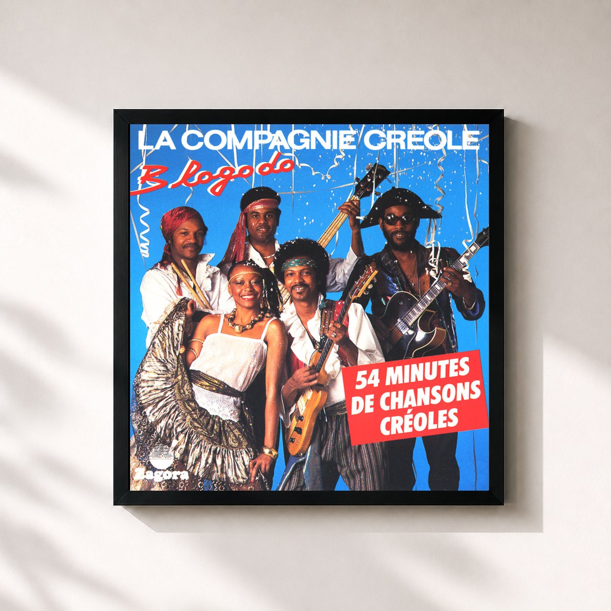 #noir Tableau carré de l'album Blogodo de La Compagnie Créole, cadre noir 32x32 cm