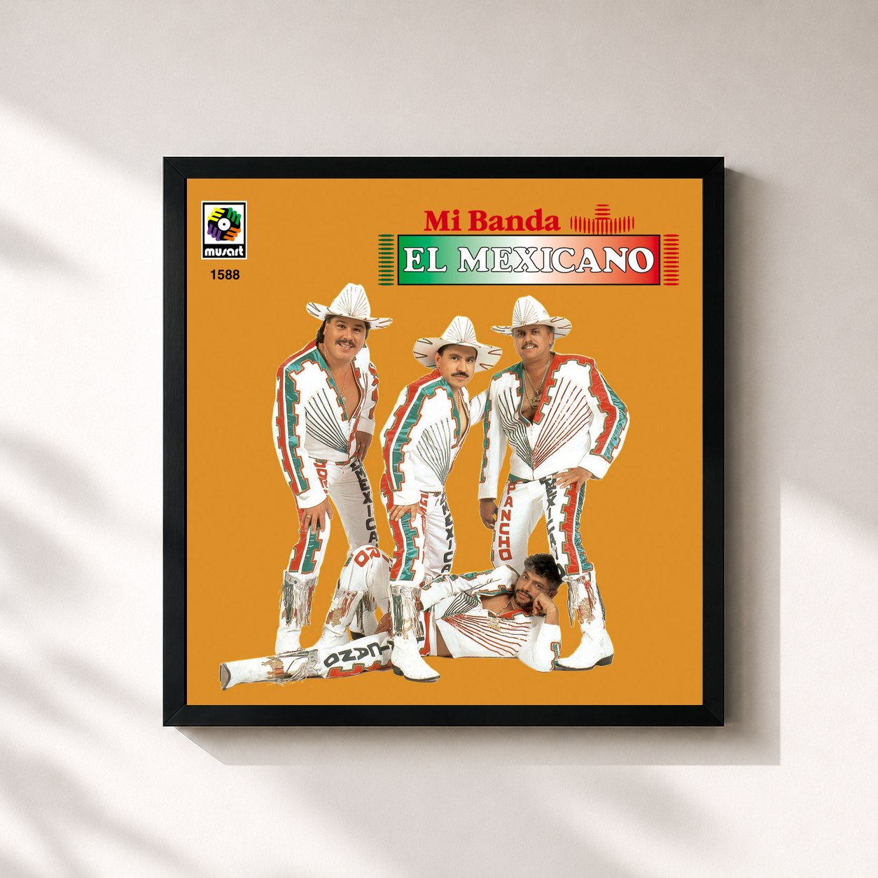 #noir Tableau carré de l'album Mi Banda el Mexicano de Mi Banda El Mexicano, cadre noir 32x32 cm