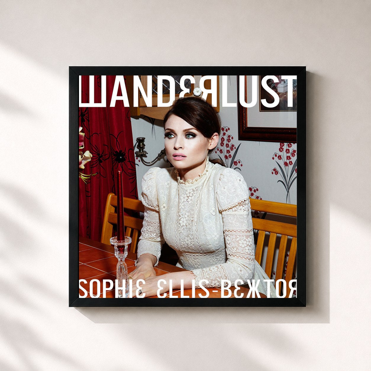 #noir Tableau carré de l'album Wanderlust de Sophie Ellis-Bextor, cadre noir 32x32 cm