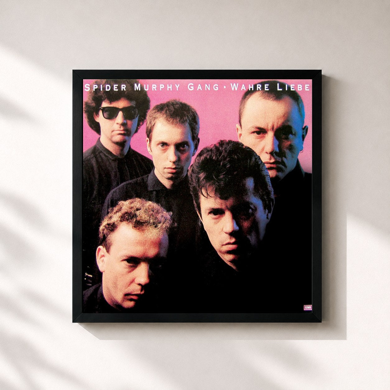 #noir Tableau carré de l'album Wahre Liebe (Remastered) de Spider Murphy Gang, cadre noir 32x32 cm