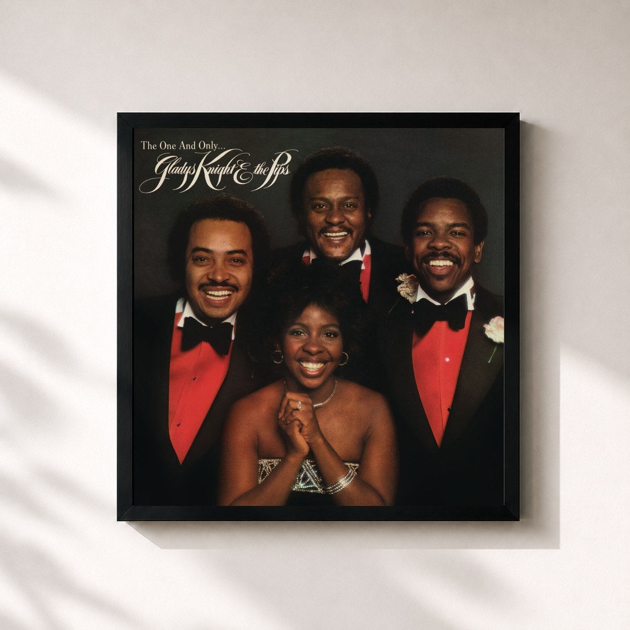 #noir Tableau carré de l'album The One And Only (Expanded Edition) de Gladys Knight & The Pips, cadre noir 32x32 cm