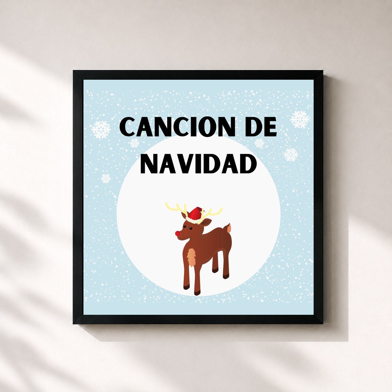 #noir Tableau carré de l'album Cancion De Navidad de Canciones De Navidad, cadre noir 32x32 cm
