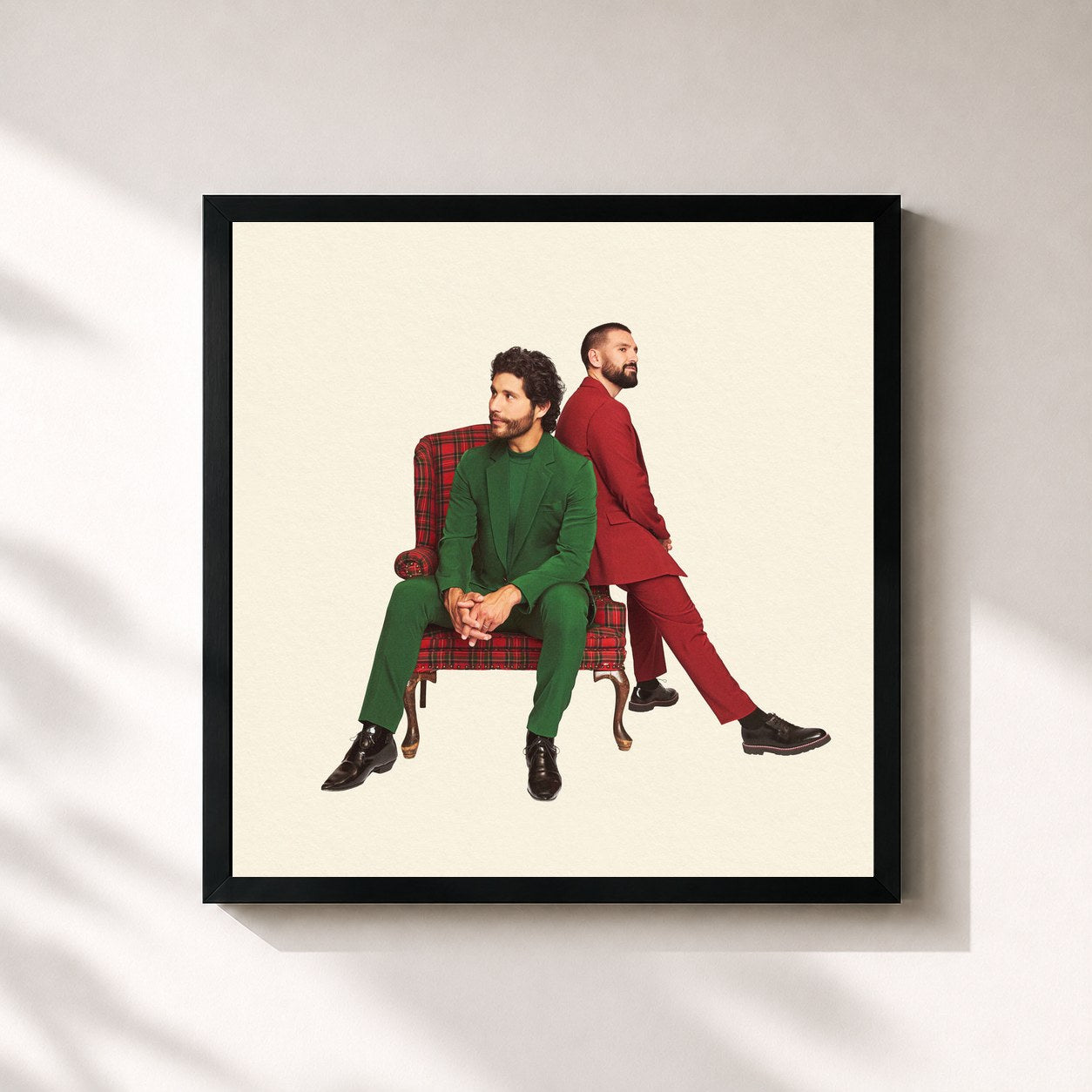 #noir Tableau carré de l'album It's Officially Christmas: The Double Album de Dan + Shay, cadre noir 32x32 cm