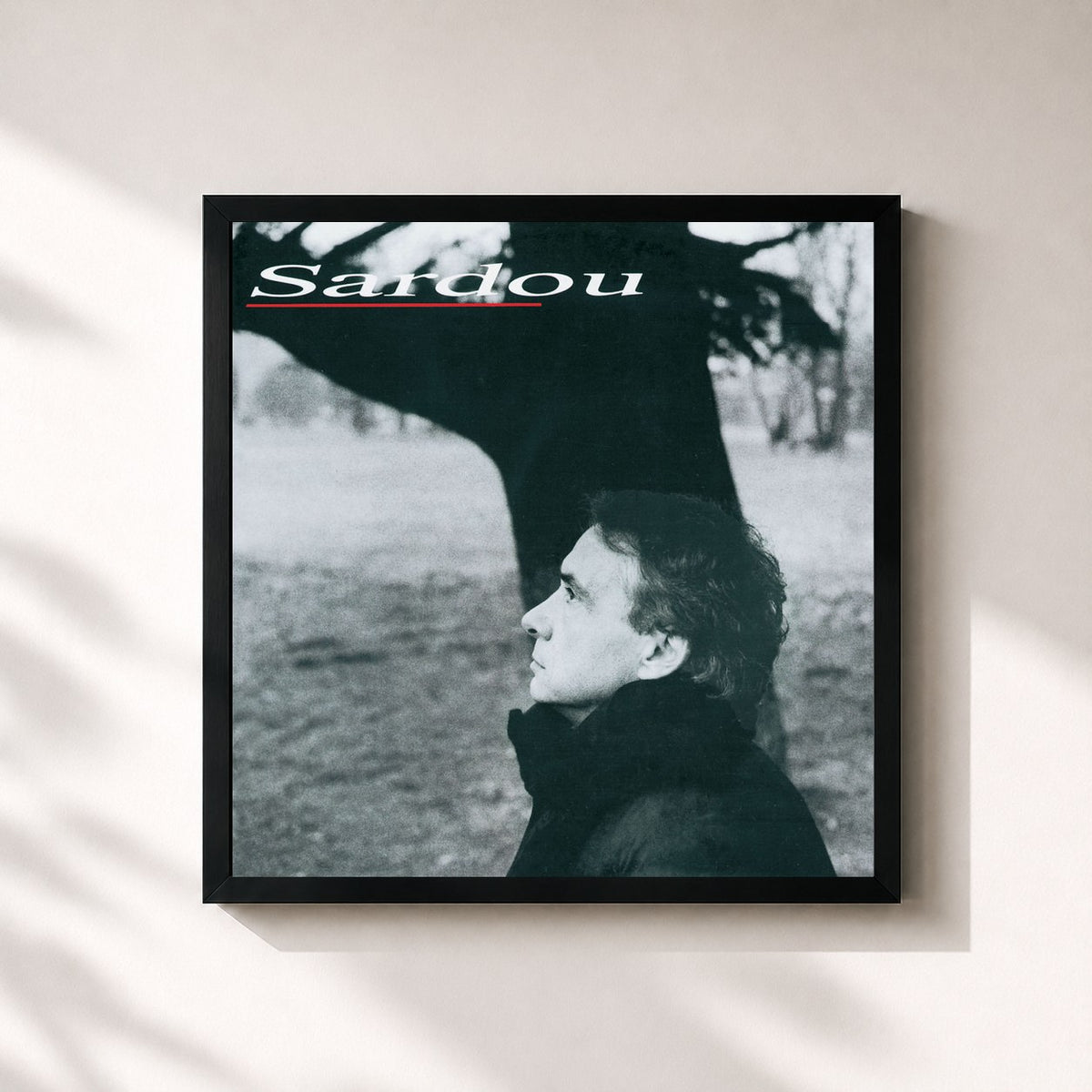 #noir Le Bac G de Michel Sardou en lámina cuadrada enmarcada, marco negro de 32x32 cm