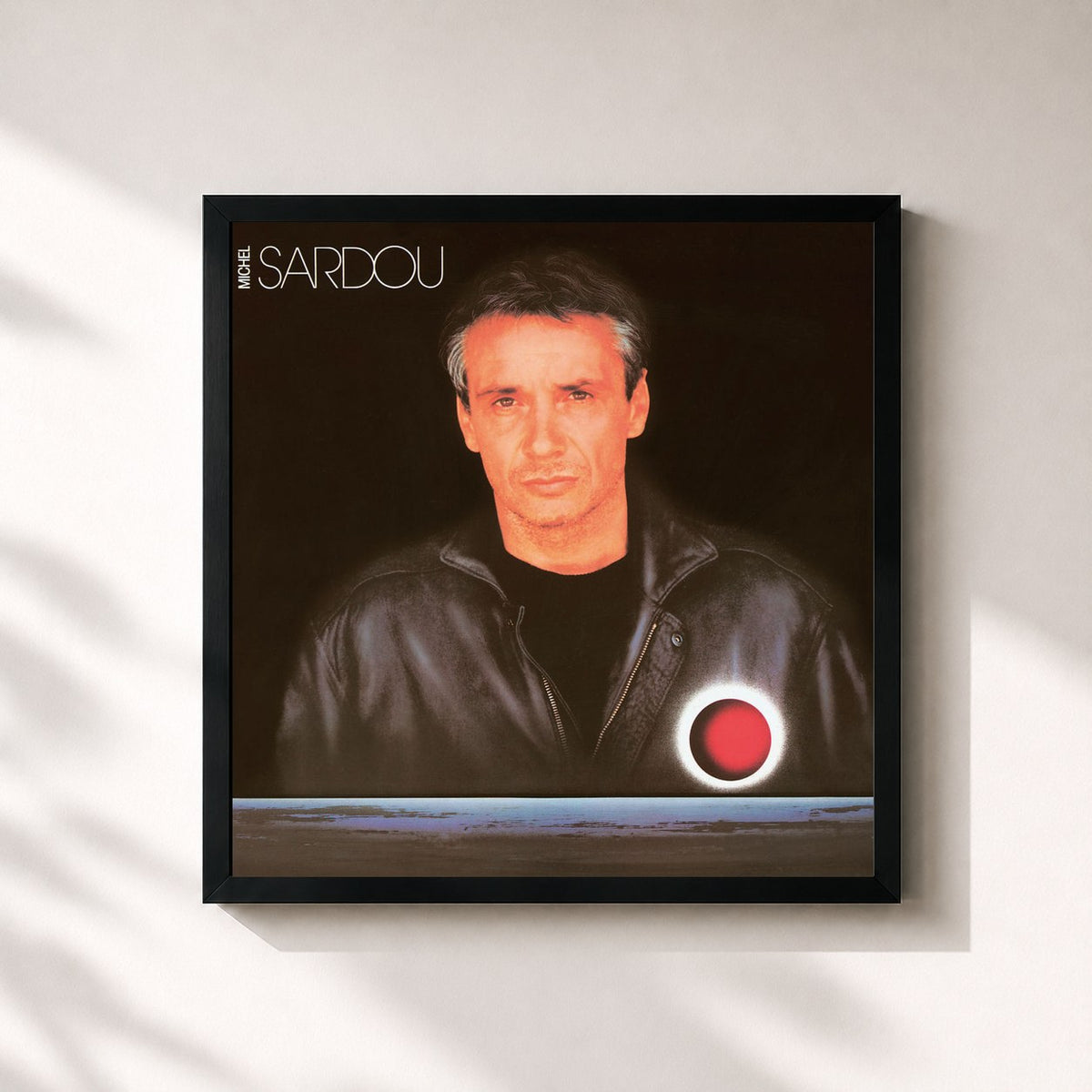 #noir Musulmanes de Michel Sardou en lámina cuadrada enmarcada, marco negro de 32x32 cm