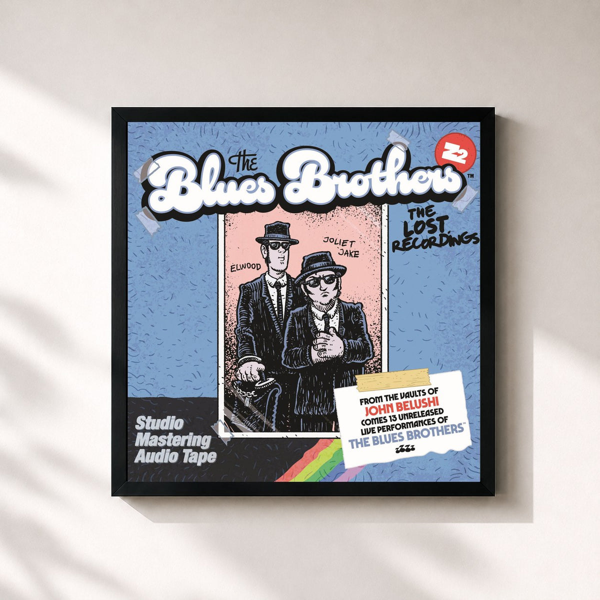 #noir The Lost Recordings by The Blues Brothers as a square framed art print, black 32x32 cm frame