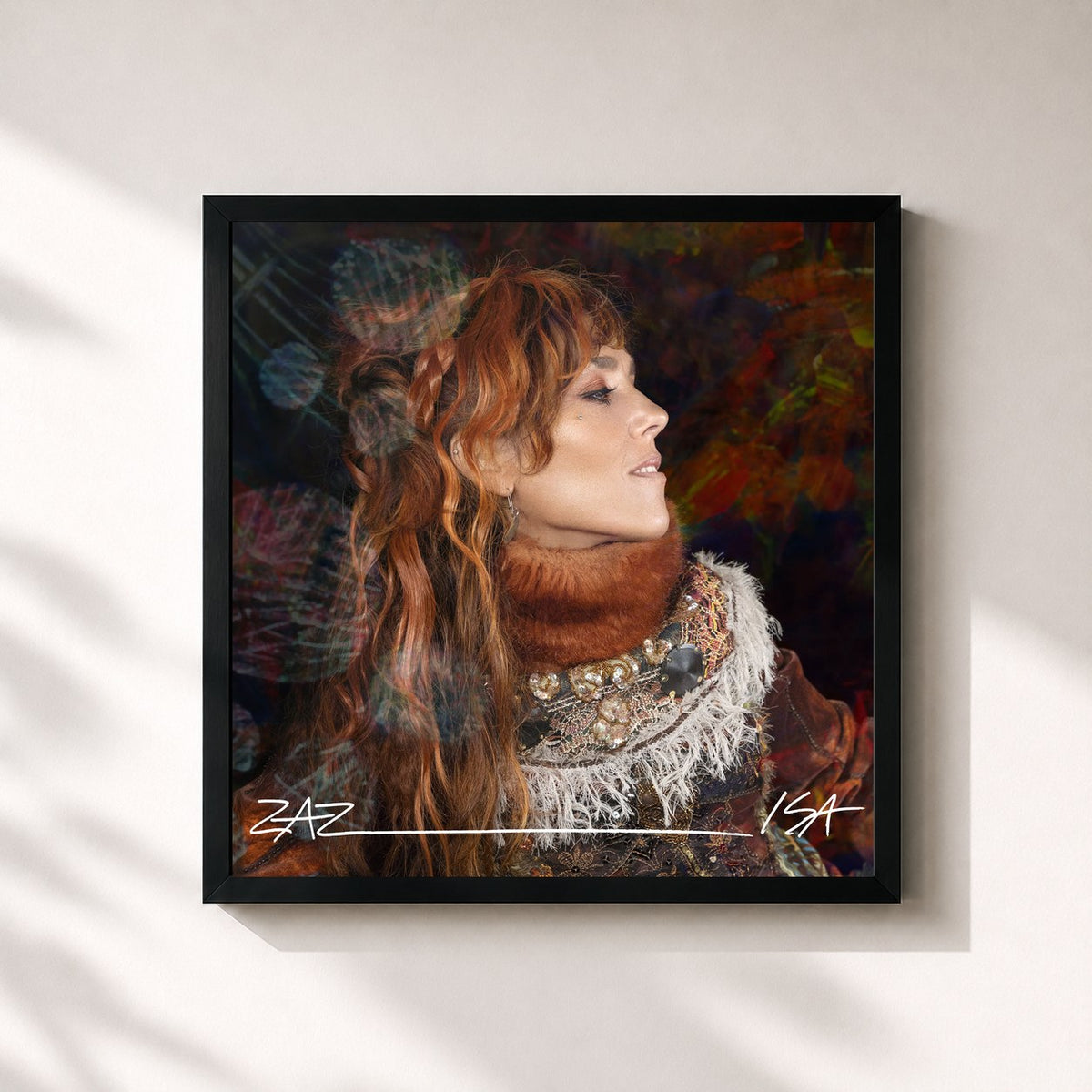 #noir Isa (Nouvelle édition) von Zaz als quadratischer Kunstdruck, schwarzer Rahmen 32x32 cm