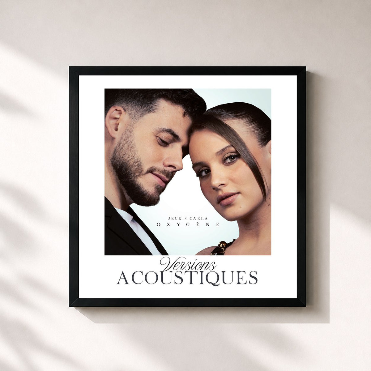 #noir Tableau carré de l'album Oxygène (Versions acoustiques) de Jeck, cadre noir 32x32 cm