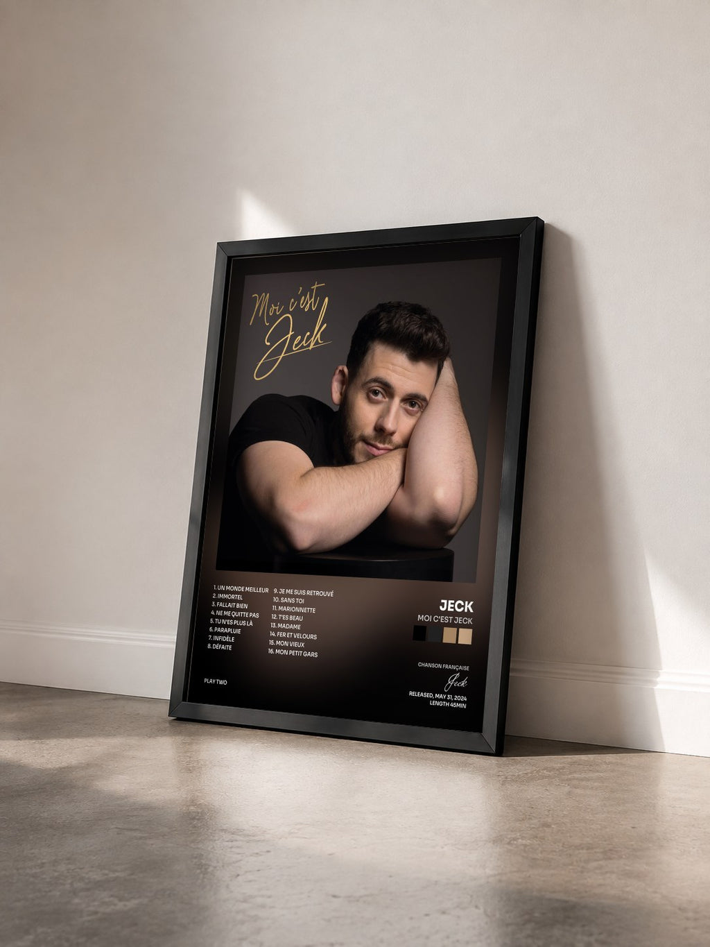 #noir Tableau de l'album Moi c'est Jeck de Jeck vu de trois quarts, cadre noir