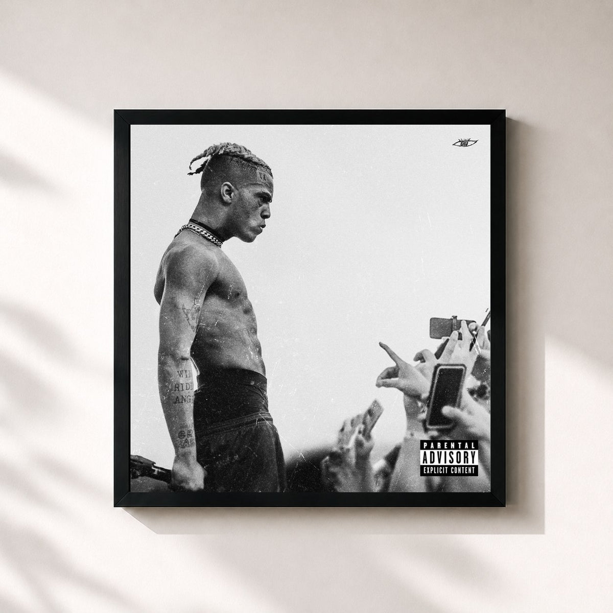 #noir Tableau carré de l'album LOOK AT ME: THE ALBUM de XXXTentacion, cadre noir 32x32 cm