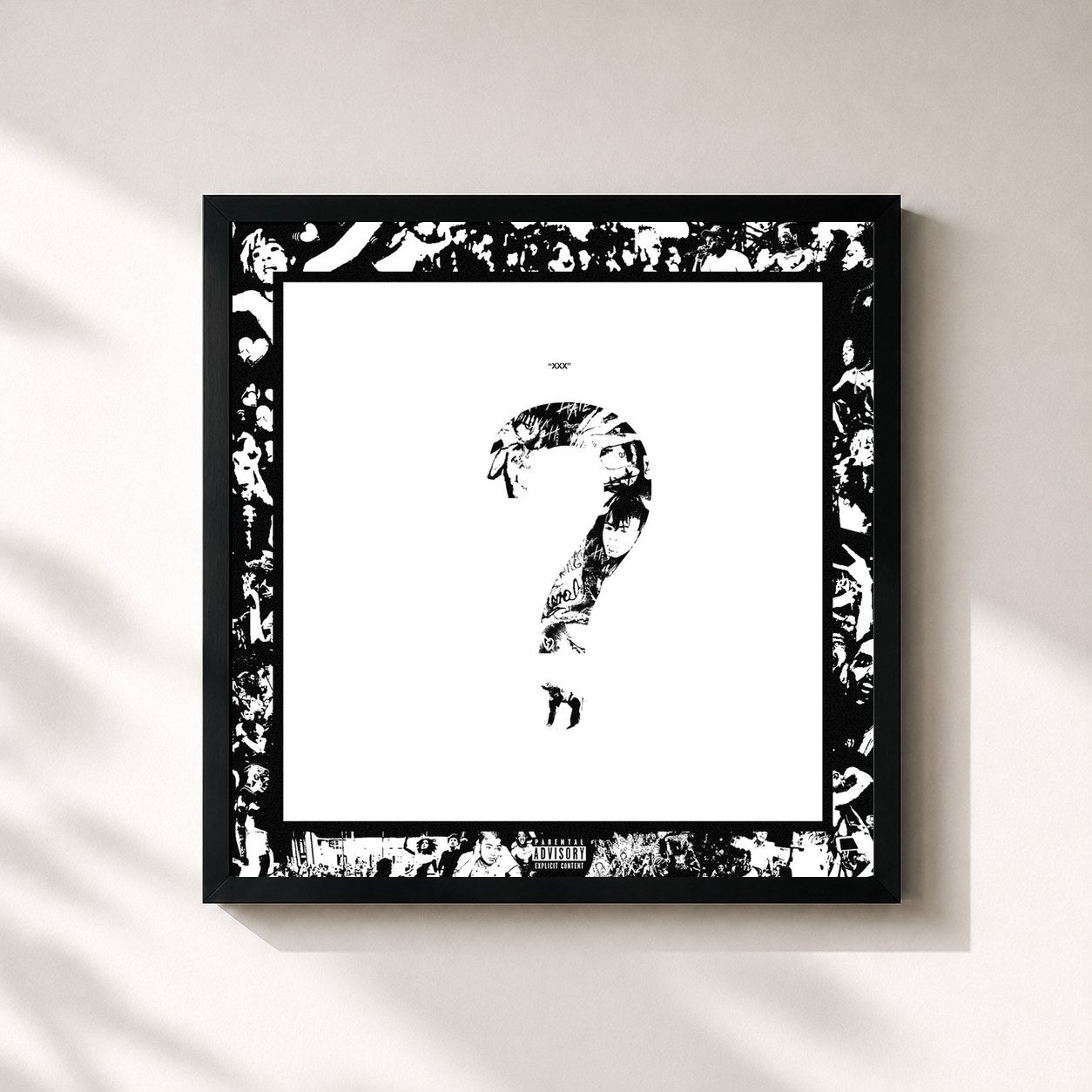 #noir Tableau carré de l'album ? de XXXTentacion, cadre noir 32x32 cm