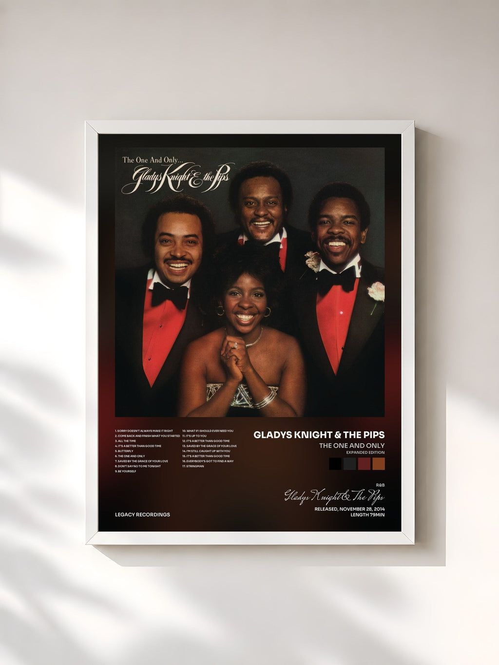 #blanc The One And Only (Expanded Edition) di Gladys Knight & The Pips in stampa incorniciata, cornice bianca, stampata e incorniciata in Francia