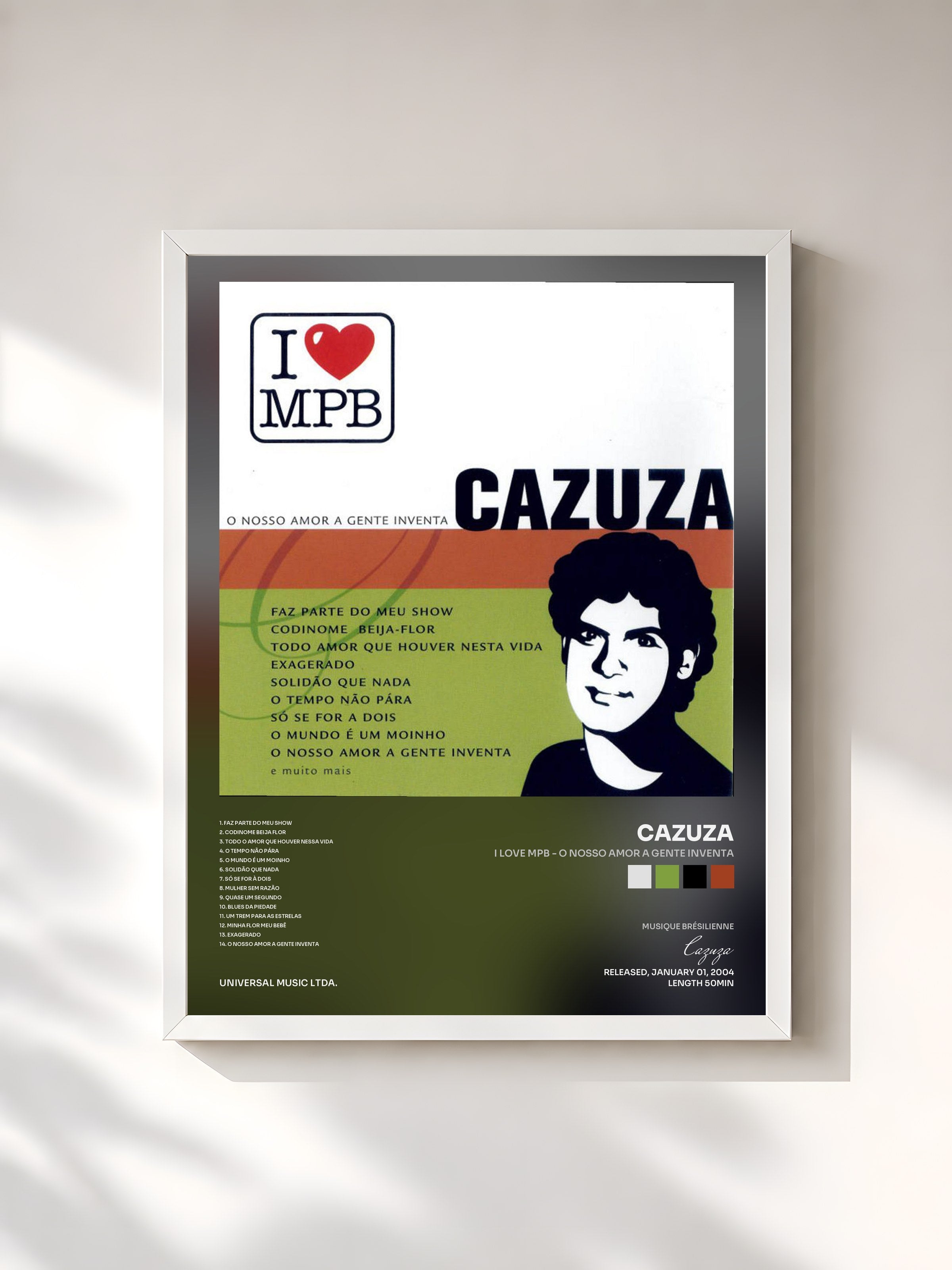 #blanc Tableau de l'album I Love MPB - O Nosso Amor A Gente Inventa de Cazuza, cadre blanc, imprimé et encadré en France