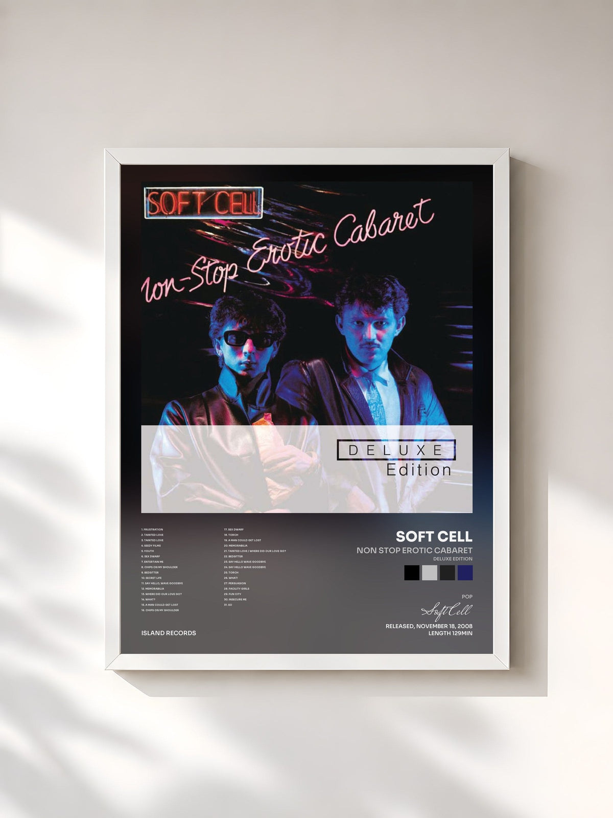#blanc Non Stop Erotic Cabaret (Deluxe Edition) von Soft Cell als gerahmter Kunstdruck, weißer Rahmen, gedruckt und gerahmt in Frankreich