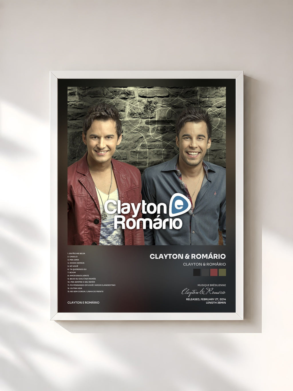 #blanc Tableau de l'album Clayton & Romário de Clayton & Romário, cadre blanc, imprimé et encadré en France