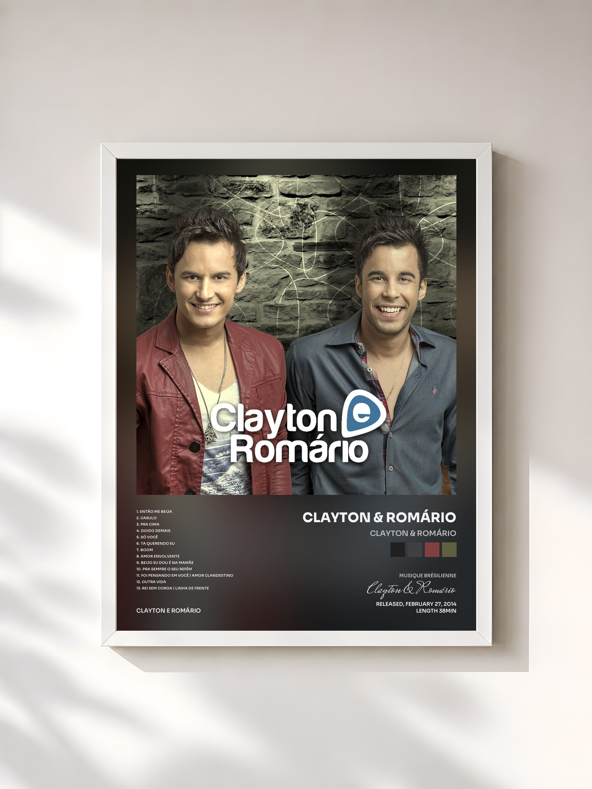 #blanc Tableau de l'album Clayton & Romário de Clayton & Romário, cadre blanc, imprimé et encadré en France